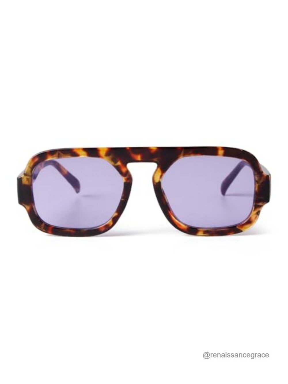 Trendy Square Aviator Sunglasses UV400 Plastic Frame